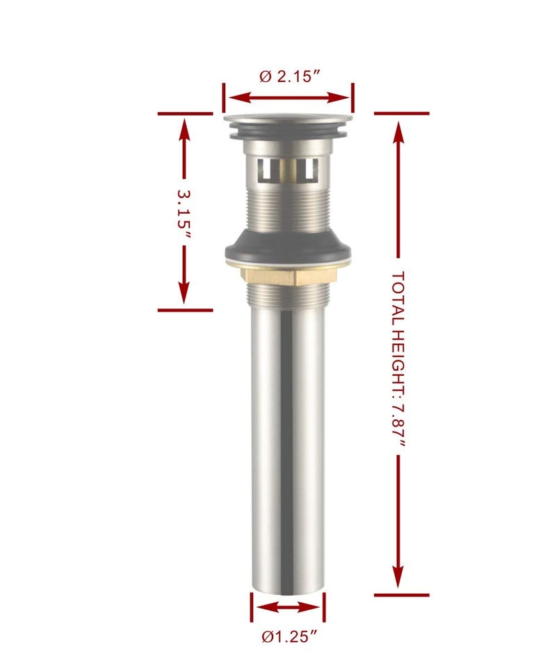Purelux Bathroom Sink Drain Stopper Faucet Vanity Sink Pop Up Drain Assembly with Overflow, Chrome Finish - Image 2